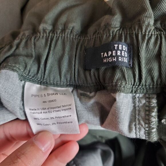 Veronica Beard Army Green High Rise Tedi Tapered Leg Pants Size 28/6 - Picture 13 of 14
